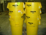 Commercial Yellow Brute Trash Cans 44 gallon