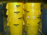 Commercial Yellow Brute Trash Cans 44 gallon