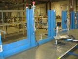 Blue adjustable work stations with lights (6'4