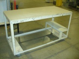White work table on wheels (5'4