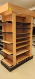 WOOD 8 SHELF ENDCAP FIXTURE WITH ATTACHED SIDE SHELVING SECTIONS 60 X 28 X