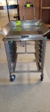 TABLE BREADING STAINLESS HOLDS 6 TRAYS REMOVABLE TOP