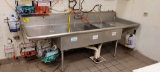 SINK SS 103 X 36 3 TUB RIGHT AND LEFT DRAINBOARDS OVERSPRAY