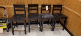 CHAIRS WOOD BAR HEIGHT LOT OF 4