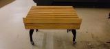 TABLE EURO 48 X 36 WOOD TOP METAL BASE LIGHT WOOD