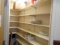 LOT OF WALL SHELVES W/CONTENTS