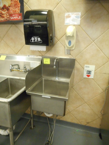 FOOT OPERATED HAND SINK WITH DISPENSERS