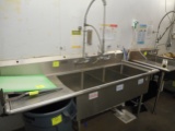 3 TUB S/S SINK WITH LEFT HAND DRAINBOARD & OVERSPRAY