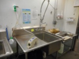 1 TUB S/S SINK WITH LEFT HAND DRAINBOARD & OVERSPRAY