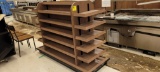 WOOD 4 SIDED MOBILE MERCHANDISER, 5 SHELVES PER SIDE 76 X 30 X 54