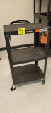 BLACK METAL 3 TIER AV CART MISSING SHELF