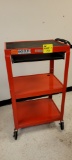 RED METAL 3 TIER AV CART