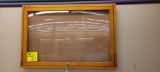 BULLETIN BOARD ENCLOSED 36 X 24 WITH LOCK AND KEY