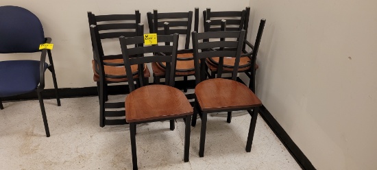 WOOD DINING CHAIRS WITH METAL FRAME