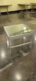 SIDE TABLE GLASS TOP METAL FRAME 25.5