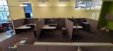 CUBICLE GROUP 3 IN LOT 10' X 8' CUBES INCLUDES DESK AND HANGING WALL CABINE