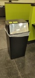 TRASH CAN METAL WITH DOUBLE SIDED FLIP TOP LID