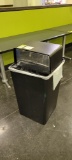 TRASH CAN METAL WITH DOUBLE SIDED FLIP TOP LID