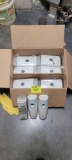 BOX OF SOAP 6 NEW SOAP DISPENSERS AND 3 AIR FRESHNER DISPENSERS