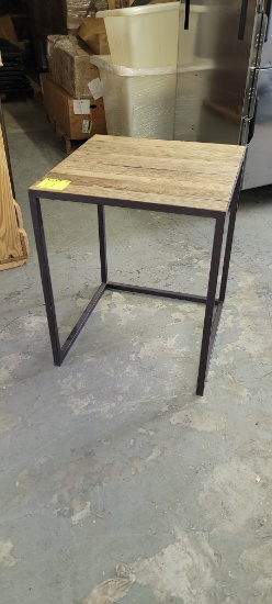 TABLE WOOD TOP METAL FRAME 24"W X 24"D X 29"H