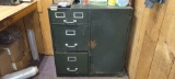 FILE CABINET 2 DRAWER METAL WITH ATTACHED CABINET