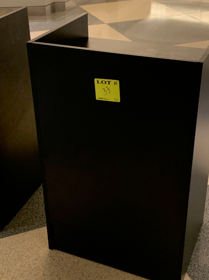 GREETER PODIUM WITH LOCKING DRAWER AND RECEIPT PAPER