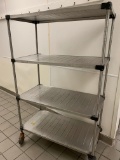 METRO RACK STAINLESS 48 X 21 X 68 WITH WHEELS