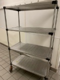 METRO RACK STAINLESS 48 X 21 X 68 WITH WHEELS