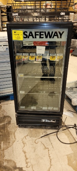 CHECKSTAND COOLER 2 DOOR ACCESSIBLE FROM 2 SIDES, NEEDS REPAIR AND MISSING