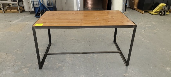 TABLE WOOD TOP METAL FRAME 60"W X 36"D X 30"H