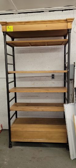 WOOD METAL SHELVING UNIT 45" X 22" X 90"