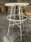 36IN DIAMETER TWO TIER FOLDING ROUND RACK WHITE ADJUSTABLE 49IN TO 67IN HIGH PACKED 1 PER CARTON