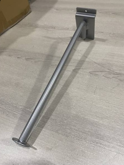 12IN WIRE FACEOUT HOOK POWDERCOAT SILVER 24 PER CARTON