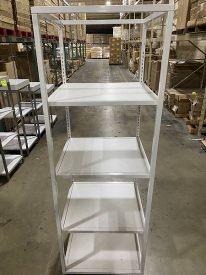 24IN X 24IN X72IN ROLLING ETAGERE WHITE WITH 1 PER CARTON