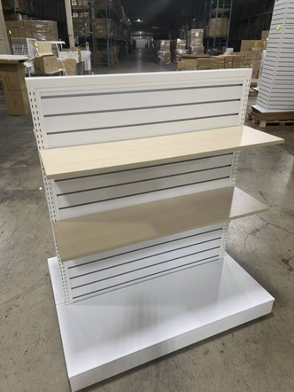 48IN X 36IN X 54IN SLATWALL FIXTURE ASSEMBLY WITH SHELVES