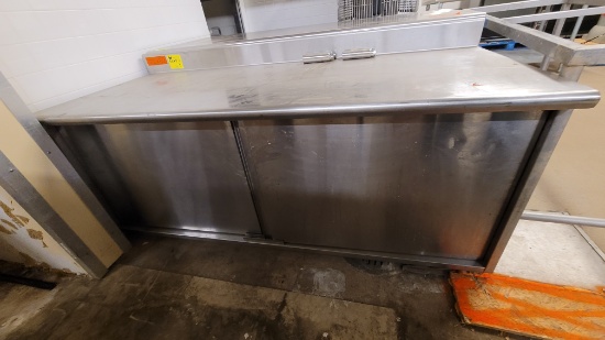 STAINLESS TABLE 72 X 30 BACKSPLASH AND UNDER-CABINET