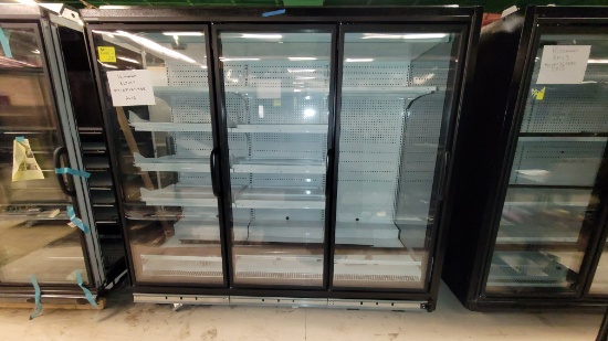 3 DOOR CASE TALL, 15 SHELVES, RIGHT END PANEL, PRICED PER DOOR