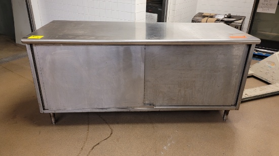 STAINLESS TABLE 72 X 30 WITH UNDER-CABINET