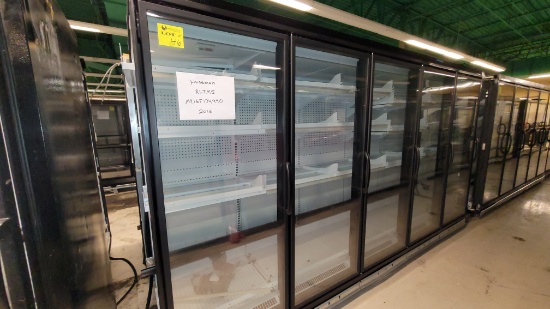 5 DOOR CASE TALL, 30 SHELVES, PRICED PER DOOR