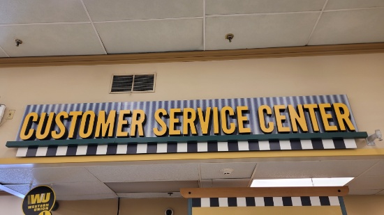 WALL SIGN CUSTOMER SERVICE CENTER 12' WIDE