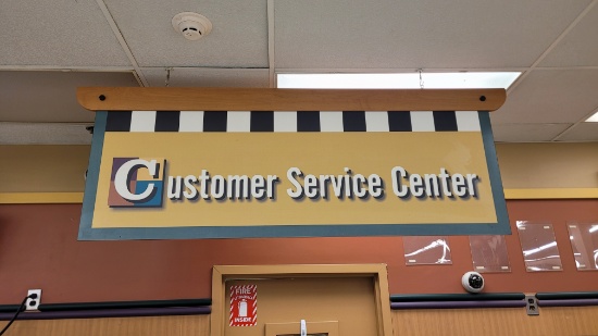 HANGING CUSTOMER SERVICE SIGN SINGLE SIDED 6' X 2'