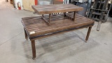 TABLE SLAT WOOD MOBILE 73 X 38 TOP PIECE IS REMOVABLE