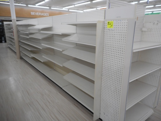 35 FT 2-SIDED WHITE SHELVING WITH 1 END CAP (PRICED PER FOOT) 72 INCHES TAL