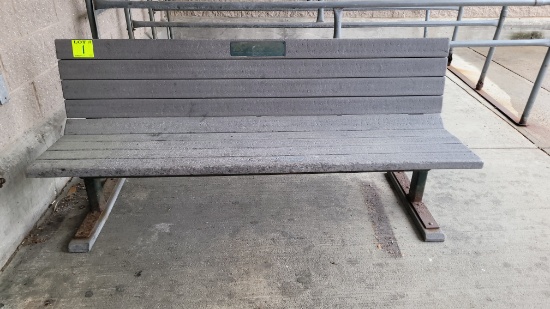 PARK BENCH MOLDED SEAT METAL HEAVY DUTY FRAME 6'