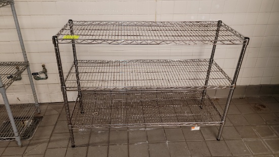 WIRE RACK CHROME 48" X 18" X  35" SHELVES HAVE RUST
