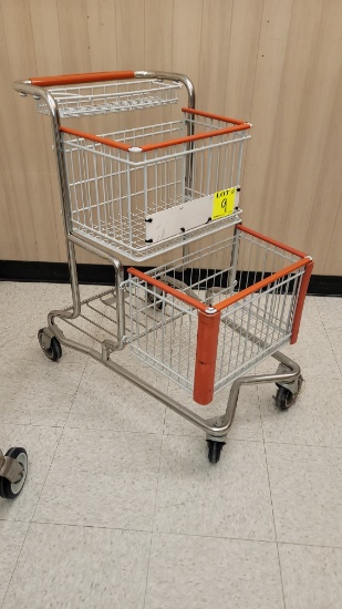 SHOPPING CART METAL 2 BASKET