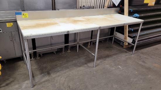 TABLE STAINLESS 96 X 30 BACKSPLASH AND POLYTOP