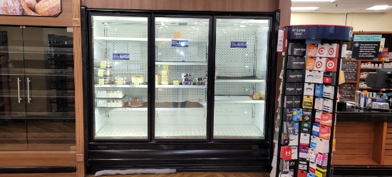 3 DOOR FREEZER CASE, PRICED PER DOOR