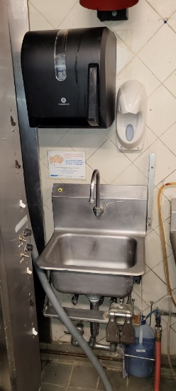 HAND SINK 17 X 15 WITH KNEE PEDALS AND PAPER TOWEL AND SOAP DISPENSER