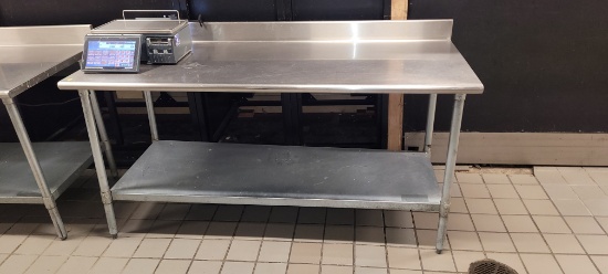 TABLE STAINLESS 72 X 30 BACKSPLASH AND UNDERSHELF